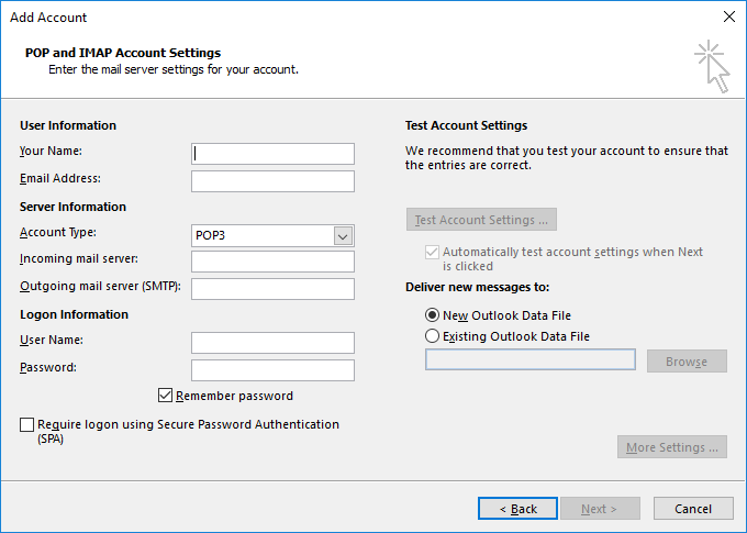 Pop-imap-settings